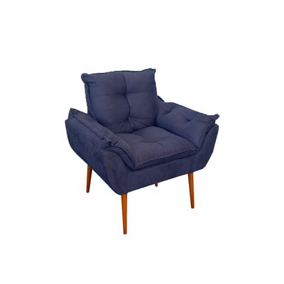 Kit 07 Poltronas Decorativas Opala Retro Consultório Cor:azul Marinho