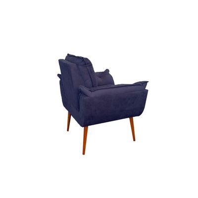 Kit 07 Poltronas Decorativas Opala Retro Consultório Cor:azul Marinho