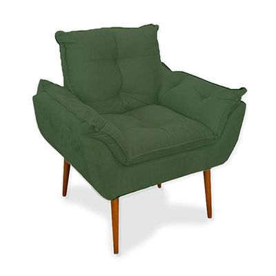 Kit 07 Poltronas Decorativas Opala Retro Consultório Cor:verde