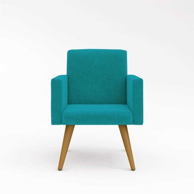Kit 10 Cadeiras Poltronas Decorativa - Escritório - Recepção Cor:azul-turquesa