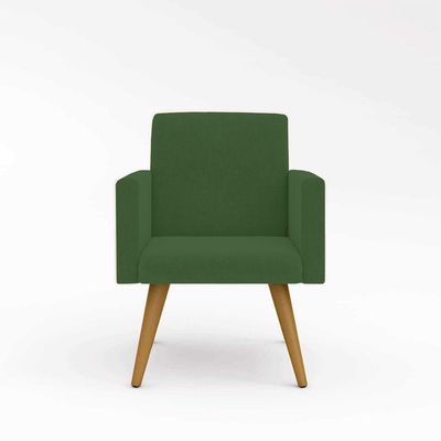 Kit 10 Cadeiras Poltronas Decorativa - Escritório - Recepção Cor:verde