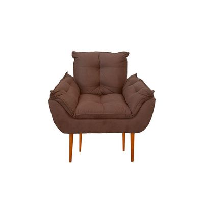 Kit 03 Poltronas Opala Confortável Sala, Quarto Cor:marrom