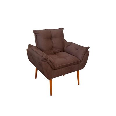 Kit 03 Poltronas Opala Confortável Sala, Quarto Cor:marrom