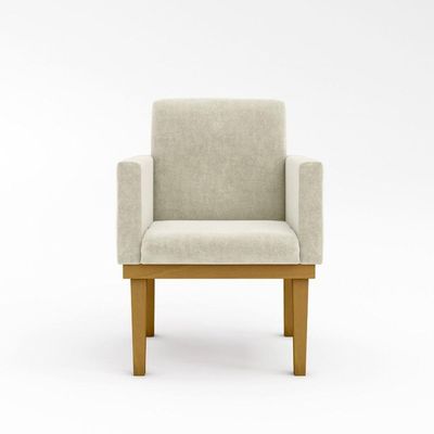 Kit 02 Cadeiras Poltronas Com Base Reforçada Para Recepção Bege ? Balaqui Decor