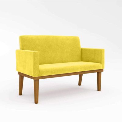 Kit Poltrona Base Reforçada + Namoradeira Sala, Quarto Cor:amarelo