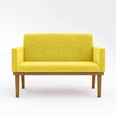 Kit Poltrona Base Reforçada + Namoradeira Sala, Quarto Cor:amarelo