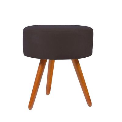 Kit 02 Poltronas Decorativas + Puff Decorativo Redondo Sala Cor:cinza