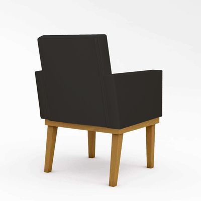 Kit 02 Cadeiras Poltronas Com Base Reforçada Para Recepção Courino Preto ? Balaqui Decor