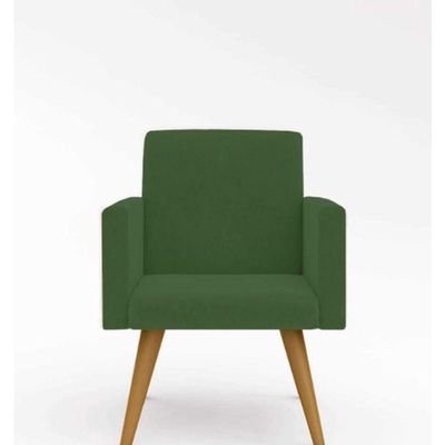 Kit 02 Poltronas + 2 Puff Suede Verde