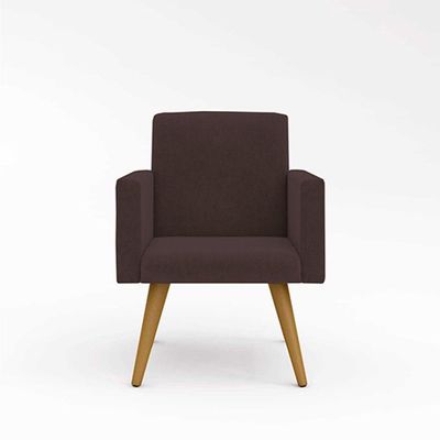 Poltrona Decorativa Para Apartamento - Sala Quarto Cor:marrom