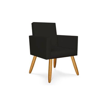 Kit 02 Poltronas Decorativa Courino Courino Preto Para Salão ? Balaqui Decor