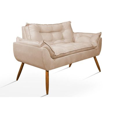 Kit 01 Poltrona Luxo + 01 Namoradeira 2 Lugares Bege