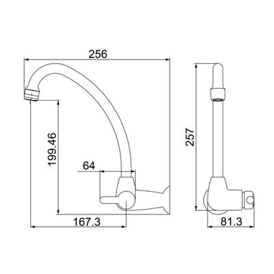 Torneira Pvc Para Cozinha De Parede Bica Móvel 1168 F31 - Lorenzetti Branco