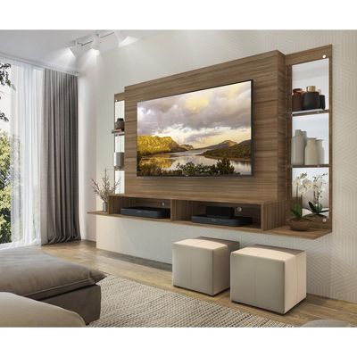"Painel Tv até 60"" com Suporte Espelho Prateleira Multimóveis"