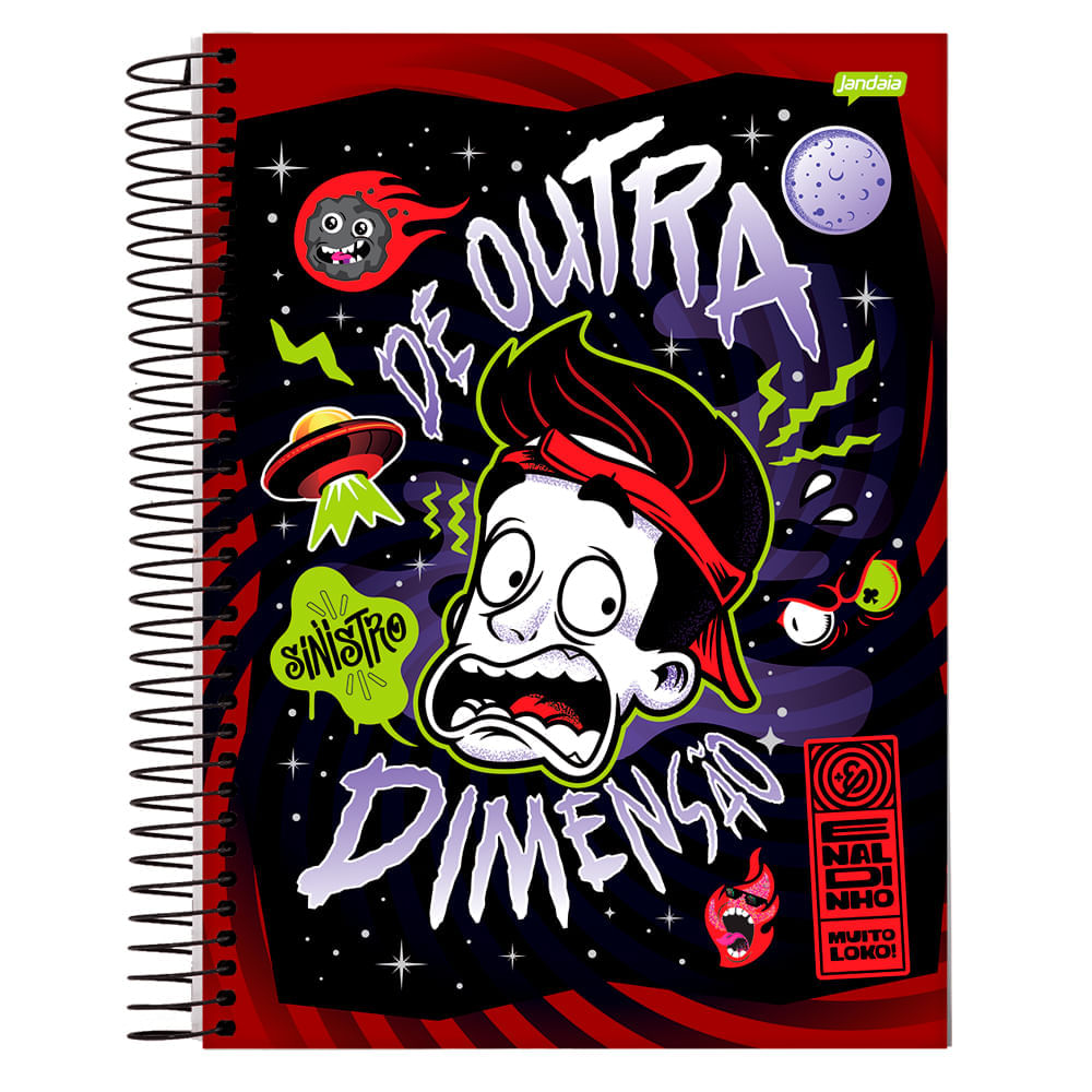 Caderno Universitário 10 matérias 160fls Enaldinho Outra Dimensão Jandaia