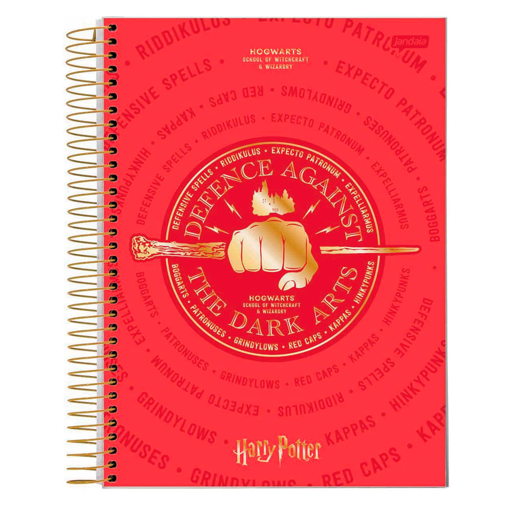 Caderno Espiral Univ CD 1 Matéria 96Fls Harry Potter Deference Jandaia