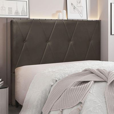 Cabeceira Para Cama Box Casal Aquilla 140Cm Veludo Marrom