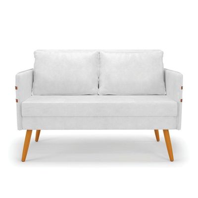 Kit 01 Namoradeira E 01 Poltrona Corano Castanho Branco