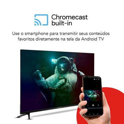 Smart Tv Aiwa Android, Full Hd, Comando De Voz, Dolby Audio, borda Infinita Aws-tv-43-bl-02-a Bivolt