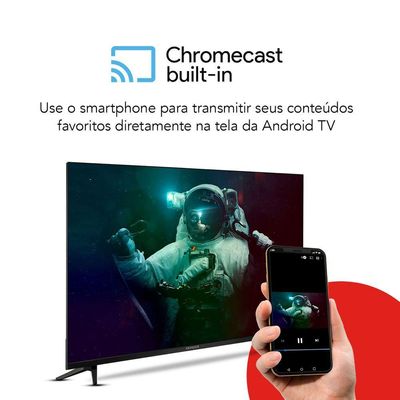 Smart TV Aiwa 50 Android 4k Comando de Voz Dolby Áudio Hdr10 AWS-TV-50-BL-02-A