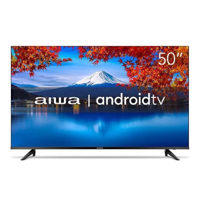 Smart TV Aiwa 50 Android 4k Comando de Voz Dolby Áudio Hdr10 AWS-TV-50-BL-02-A