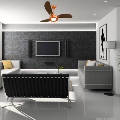 Ventilador De Teto Venti-delta New Light Led Cobre Com 3 Pás Marrom Luz Branca 6000k 110v 110v