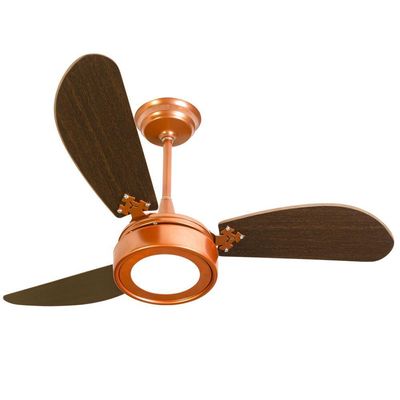 Ventilador De Teto Venti-delta New Light Led Cobre Com 3 Pás Marrom Luz Branca 6000k 110v 110v