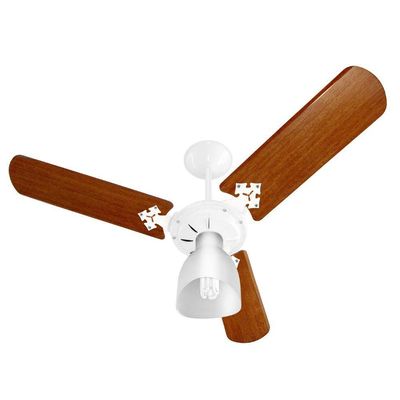 Ventilador De Teto Venti-delta New Delta Light Branco Com 3 Pás Mogno 110v 110v