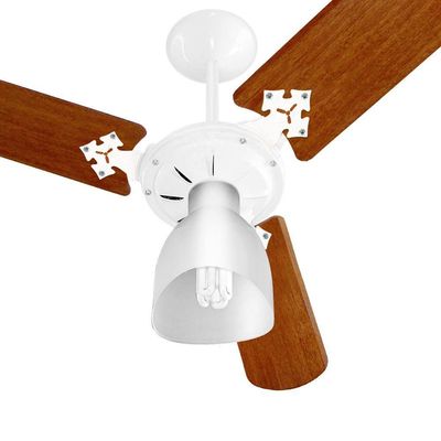 Ventilador De Teto Venti-delta New Delta Light Branco Com 3 Pás Mogno 110v 110v