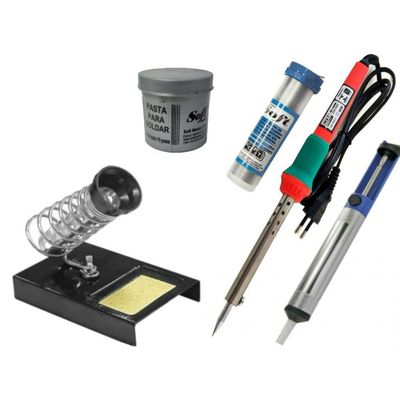 Kit Ferro de Solda, Suporte, Sugador, Solda Fio, Pasta 127v 60w 110v