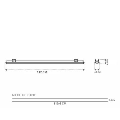 Luminária Led Taschibra Embutir Perfil Convex 111 34w Branca Bivolt 4000k Luz Neutra