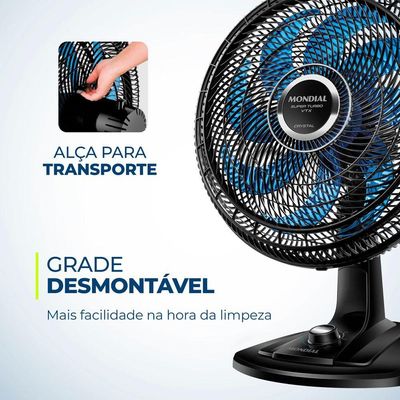 Ventilador De Mesa Super Turbo 8 Pás Mondial Vtx-40-crystal Vent 40cm Vtx-40-crystal 220v/60hz .