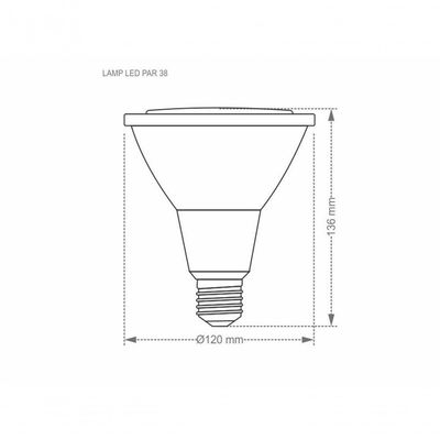 Lâmpada Led Par 38 14w E27 Ip65 Taschibra Bivolt 6500k Luz Fria