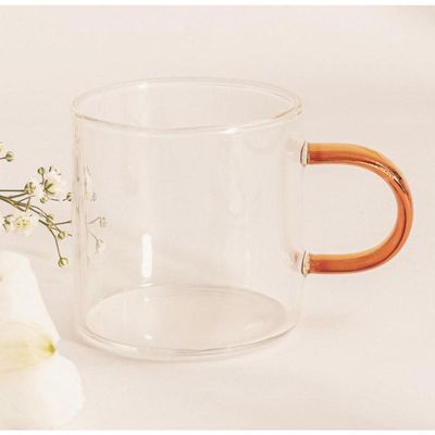 Dupla De Caneca Vidro Boro Alça Ambar 100 Ml - Mimo Style