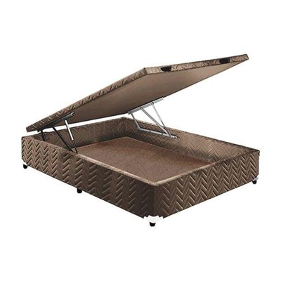 Cama Box Baú Queen: Colchão Ortopédico Paropas D33 / Ep Confort Ultra Firme + Base Brown(158X198)