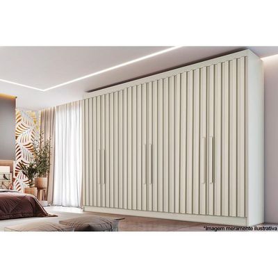 Guarda Roupa Casal 6 Portas Ripadas E 6 Gavetas Potente Off White - Europa