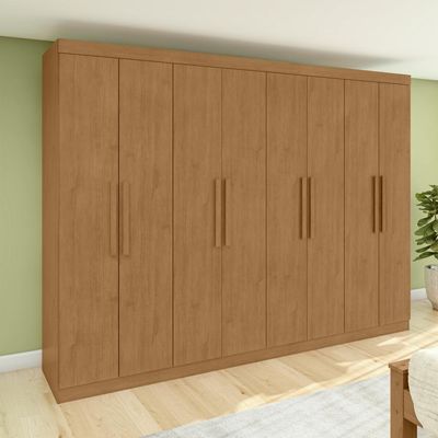 Guarda-roupa Casal Easy Slim 8 Portas Amendoa Clean