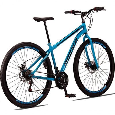 Bicicleta 29 Raider Sport Aço 21 Marchas Freio A Disco Azul+preto