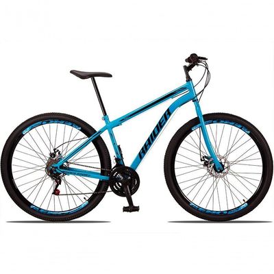 Bicicleta 29 Raider Sport Aço 21 Marchas Freio A Disco Azul+preto