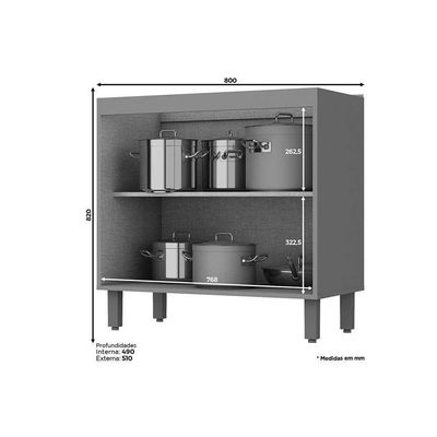 Cozinha Modulada Completa Connect 6pçs 2 Armários 2 Balcões 2 Complementos C6P06 Duna/Cristal Henn