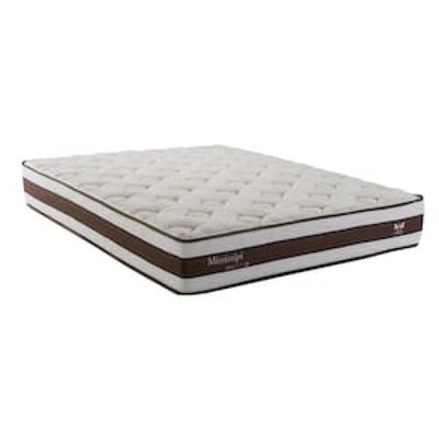 Colchão Casal Herval Mississipi com Pillow Top e Molas Maxpring 25x138x188cm  Marrom/Branco