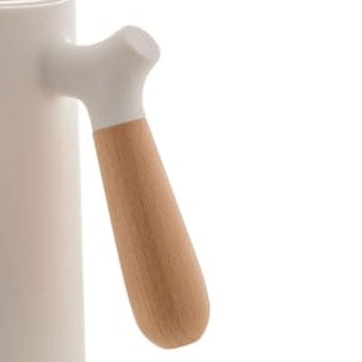 Garrafa Térmica Wolff com Cabo Madeira Nórdica Branca - 1L