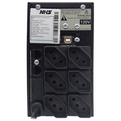 Nobreak Gamer Nhs Mini Senoidal, 600va, Ent. Bivolt, Saída 120v, 6 Tomadas, Rj-45-usb - 91.g0.006000