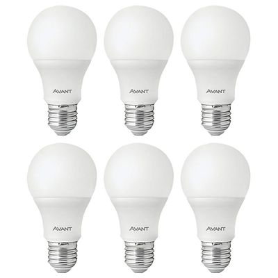 Kit com 6 Lâmpadas Led 12W Avant Bivolt Branca