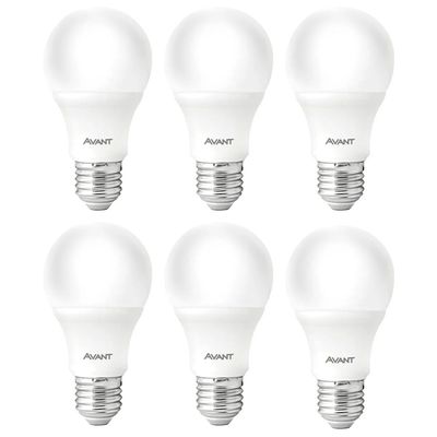 Kit com 6 Lâmpadas Led 12W Avant Amarela Bivolt