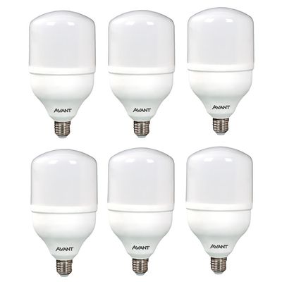 Kit com 6 Lâmpadas Led Bulbo 20W Avant Bivolt Branca