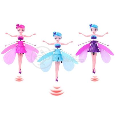 Boneco Princesa Aerocraft Fada Voadora Azul 19Cm C/ Luz