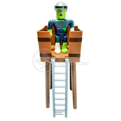 Cartela 4 Boneco 7Cm Roblox Toys Zombie + Cenario Apocalipse