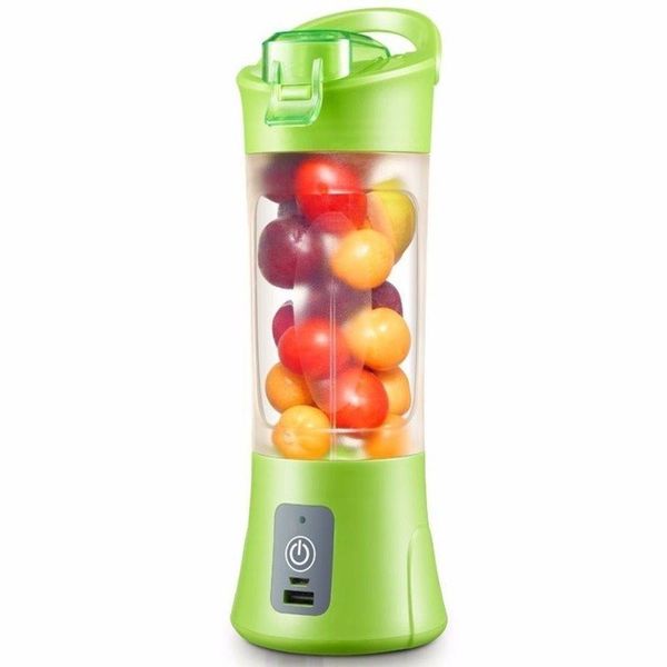 Mini Liquidificador Portátil Elétrico Shake Cabo Usb Verde