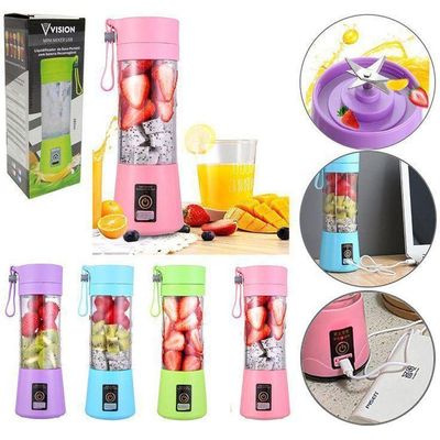 Mini Liquidificador Portátil 380Ml 10W Bivolt - Rosa